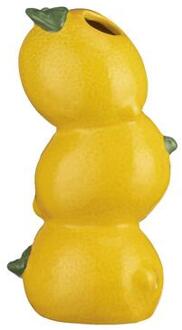 Vaas Lemon - geel - keramiek - 20x10x9 cm - Leen Bakker - 9 x 10 x 20