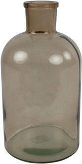 vaas - lichtbruin/transparant - glasA - apotheker fles - D14 x H27 cm - Vazen