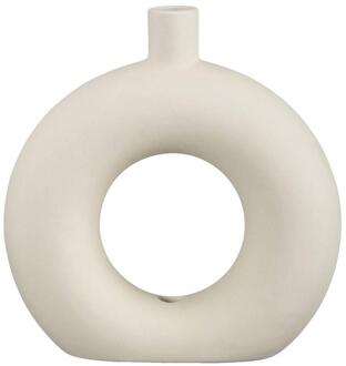 Vaas Lotus - Off-white - 22x20x6 Cm - Keramiek - Crème#Wit