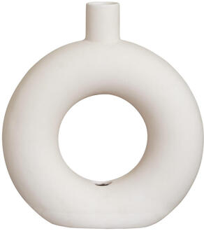Vaas Lotus - Off-white - 33x30x10 Cm - Keramiek - Crème#Wit