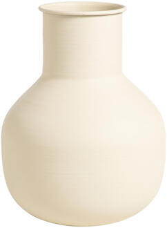 Vaas Maan Off-white - 30,3x23x12,3 Cm - Metaal - Wit#Crème - 12.3x23x30.3 Cm