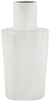 Vaas metaal H28,5cm wit
