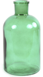 vaas - mintgroen - glas - apotheker fles - D14 x H27 cm - Vazen