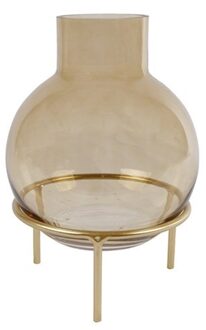 Vaas op Metalen Voet Dia15x23cm Goudkleurig