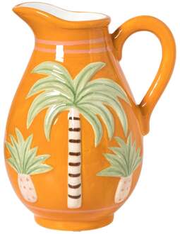 Vaas palmboom - oranje - 18.9x14.7x12.7 cm