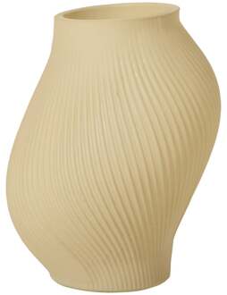 Vaas ribbel klein - beige - ø12x15 cm