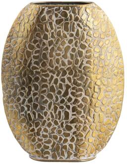 Vaas Riv - Goudkleur - Ovaal - 35x28x8,5 Cm - Metaal - Goudkleurig