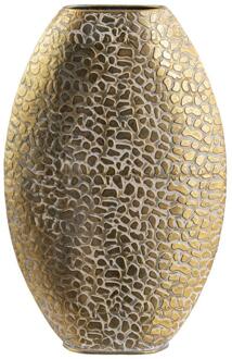 Vaas Riv - Goudkleur - Ovaal - 48,5x32x9,5 Cm - Metaal - Goudkleurig