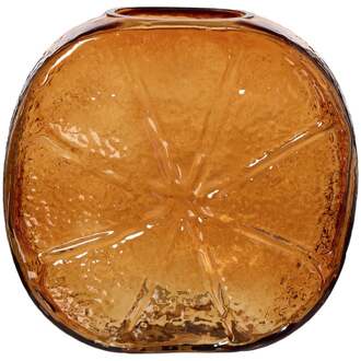 Vaas sinaasappel glas - oranje - 21x10x20 cm