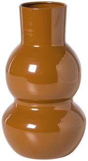 Vaas twee bollen - bruin - ø12.5x21 cm