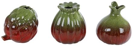Vaas "Vegetable" groen/rood aardewerk