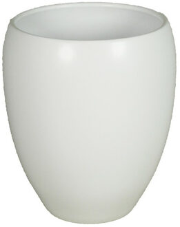 Vaas - wit - glanzend - keramiek - 25 x 28 cm