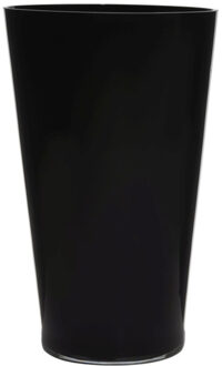 Vaas - zwart - glas - zwart - conisch model - 40 x 25 cm - bloemenvaas