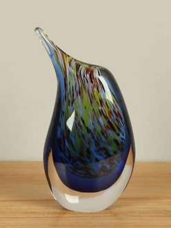 Vaasje kleurrijk uit glas 24 cm, SA-5