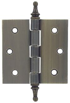 Vaasknopscharnier - Messing Verbronsd Staal - 75x75 Mm - 3 Stuks