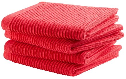 vaatdoek Basic Clean - 30x30cm - Rood - 4 stuks