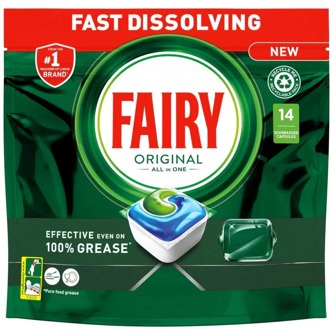 Vaatwastabletten Fairy (Dreft) Dishwasher Tablets Original All In One 14 st