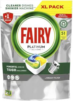 Vaatwastabletten Fairy (Dreft) Platina Allemaal In Één Vaatwasser Tabletten Citroen 51 st