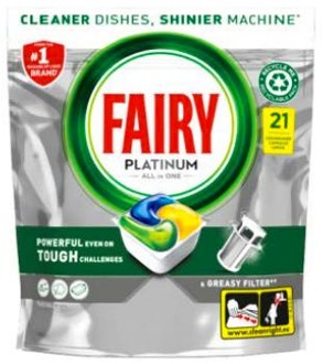 Vaatwastabletten Fairy (Dreft) Platinum All In One Dishwasher Tablets Lemon 21 st