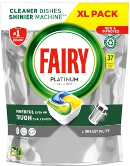 Vaatwastabletten Fairy (Dreft) Platinum All in One Lemon Dishwasher Tablets 37 st