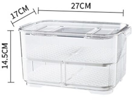 Vacane Groente Fruit Afvoer Opbergdoos Vers Houden Doos Keuken Koelkast Koelkast Herbruikbare Scherper Opslag L 27.6x17.5x14.5cm