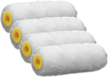 Vacht Muur verfrollers - 4x - polyester - eenmalig gebruik - 4 x 10 cm - Schilderen Plafonds