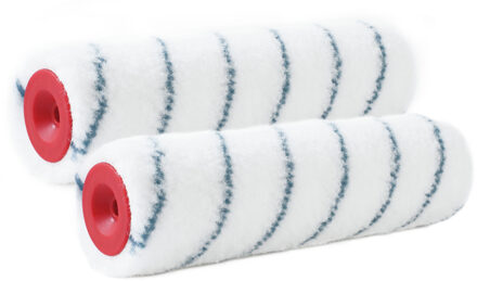 vacht verfrollers - 2x - nylon - pluisvrij - anti spat - 7,4 x 25 cm - Verfspullen Schilderen