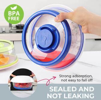 Vacuüm Voedsel Sealer Silicone Stretch Deksels Kom Pot Deksel Siliconen Cover Pan Koken Voedsel Verse Kom Cover Vacuüm Voedsel Sealer cover blauw