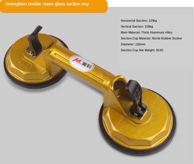 Vacuüm Zuignap Glas Lifter Krachtige Glazen Tegel Carrier Gripper Sucker Plaat Voor Glas Tegels Spiegel Graniet Lifting Tool Strengthen 2 hoofd