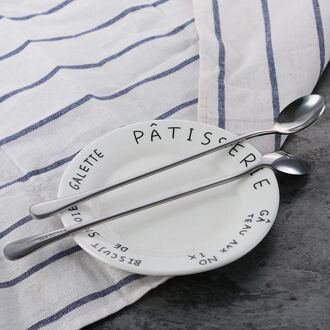 Vacuum Plating Roestvrij Staal Koffie Lepel Lange Steel Thee Lepels Keuken Drinken Bestek Leuke Koreaanse Lepel 1stk Pointed zilver