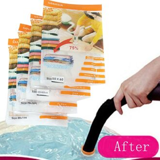 Vacuum Seal Opbergtas Space Saver Saving Kleding Kussens Opslag Seal Stofzuigerzakken Compressed Bag Organizer 60 X 80cm