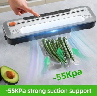Vacuum Sealer Machine 55KPa Suction Power Automatic Vacuum Air Food Sealer with External Cutter 10pcs Seal Bags Dry Moist Seal Vacuum Modes for All Saving Needs