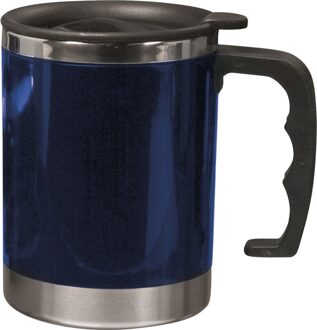 Vacuum thermos beker 400 ml blauw - Thermosbeker