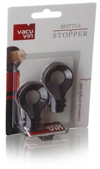 VacuVin Wijnstopper Bottle Stopper - Zwart - 2 stuks