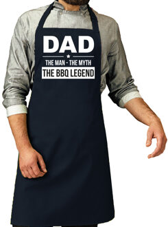 Vaderdag cadeau schort - dad the bbq legend - navy - keukenschort -verjaardag