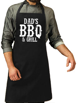 Vaderdag cadeau schort zwart dads bbq en grill voor heren - Feestschorten