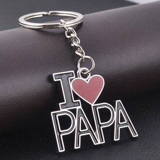 Vaderdag I Love Dad Sleutelhanger Super Papa Sleutelhanger Ring Houder Metalen Liefde Papa Vader Festival love papa