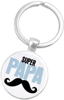 Vaderdag I Love Dad Sleutelhanger Super Papa Sleutelhanger Ring Houder Metalen Liefde Papa Vader Festival
