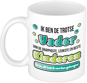 vaderdag mok - trotse vader van de leukste kinderen - feest mokken Groen