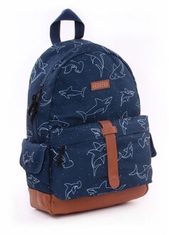 Vadobag Wild Ones Kinderrugzak Mannen - Blauw - Print met Haaien