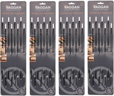 VAGGAN BBQ spiezen - 24x stuks - RVS - 40 cm - vleespennen voor vlees - barbecue accessoires