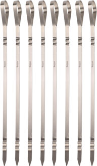 VAGGAN BBQ spiezen - 8x stuks - RVS - 41 cm - vleespennen voor vlees - barbecue accessoires