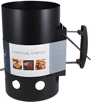 VAGGAN Houtskoolaansteker - metaal - 31 x 20 cm - zwart - BBQ starter - briketten aansteken