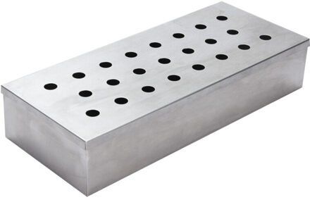 VAGGAN Smokerbox - voor de BBQ - RVS - 24 x 10 x 4,5 cm - rookbox