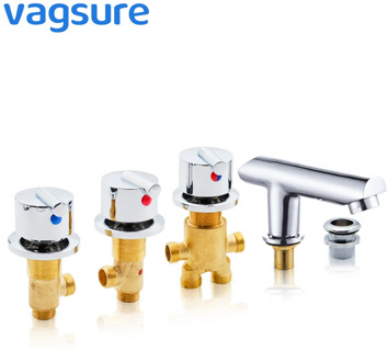 Vagsure 1Set Hot and Cold Water Copper Massage Bathtub Faucet Bathroom Shower Cabin Faucet Mixer Shower Room Mixing Valve Tap