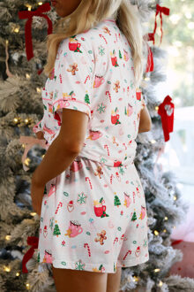 Vakantieprint Pyjama Set Wit