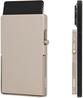 Valenta Card Wallet Aluminium MagSafe Stand natural titanium pasjeshouder Zilver