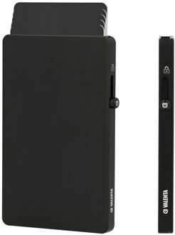 Valenta Card Wallet Aluminium MagSafe Thin black pasjeshouder Zwart - H 10 x B 6.6 x D 0,7 cm
