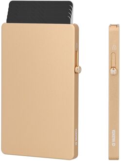 Valenta Card Wallet Aluminium MagSafe Thin soft gold pasjeshouder Goud - H 10 x B 6.6 x D 0,7 cm