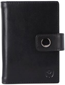 Valenta Card Wallet Leather MagSafe Luxe black pasjeshouder Zwart - H 9 x B 6.2 x D 0.8 cm